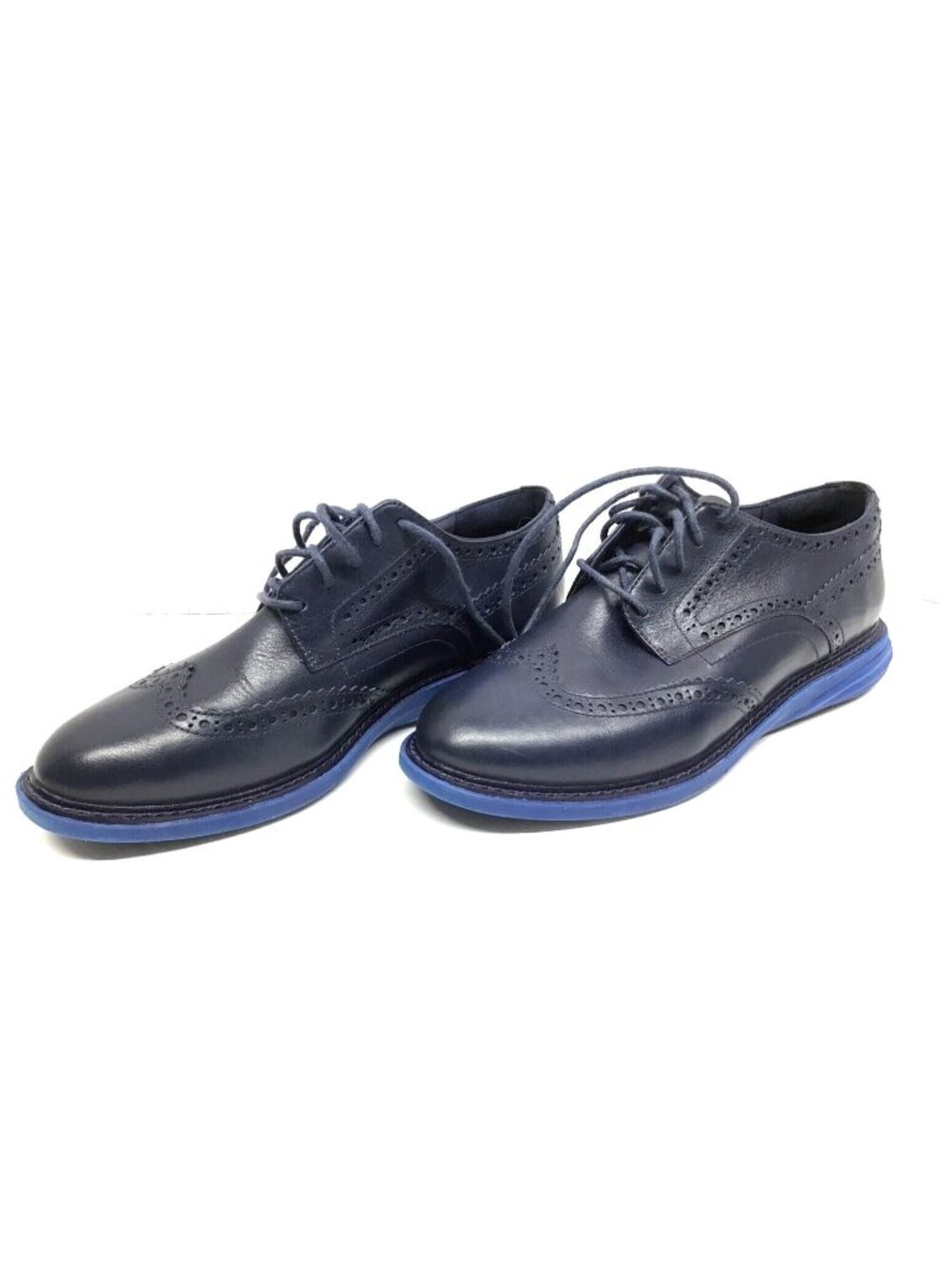 Cole Haan Womens 6B Grand Evolution Navy Blue Oxford Wingtip Shoes W08368